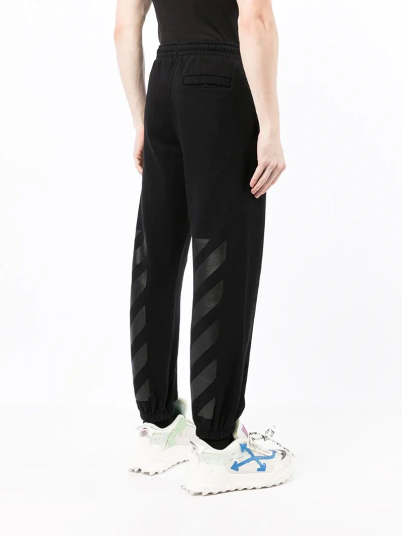 Off-White Diagonal Tab Printed Joggers in Black