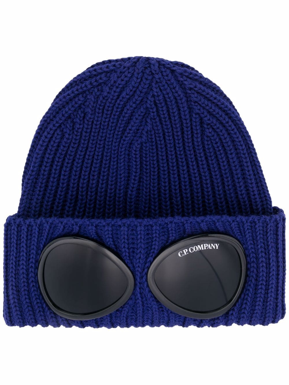 C.P. Company Goggle Knitted Beanie Hat in Navy Blue