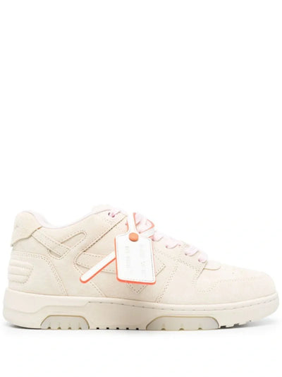 Off-White Out of Office Suede Trainers in Beige