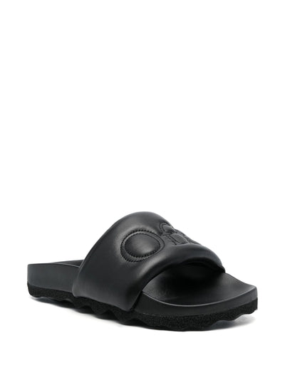 Off-White Bookish Leather Sliders in Black