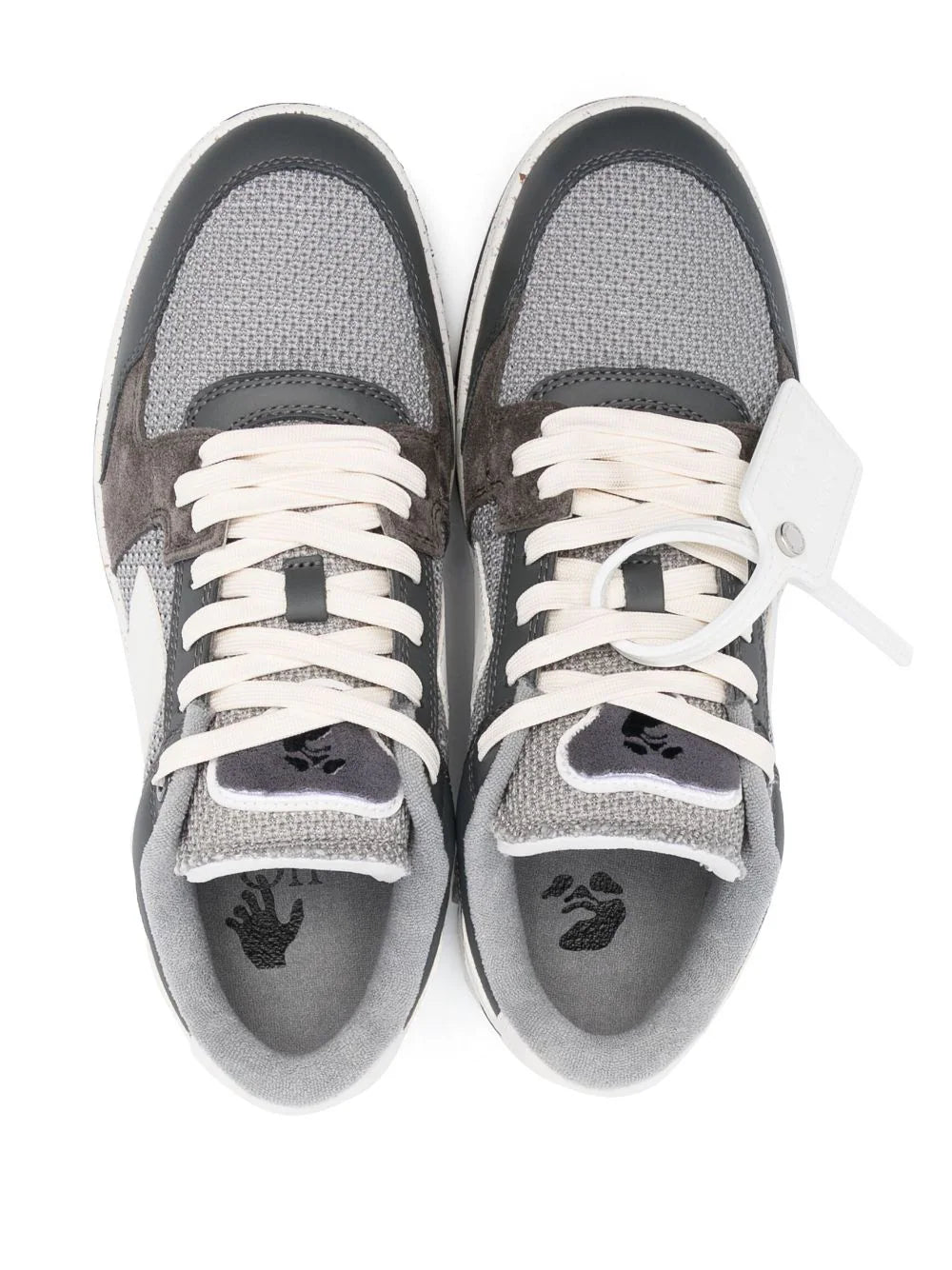 Off-White Out of Office low top Leather Mesh Trainers in Grey