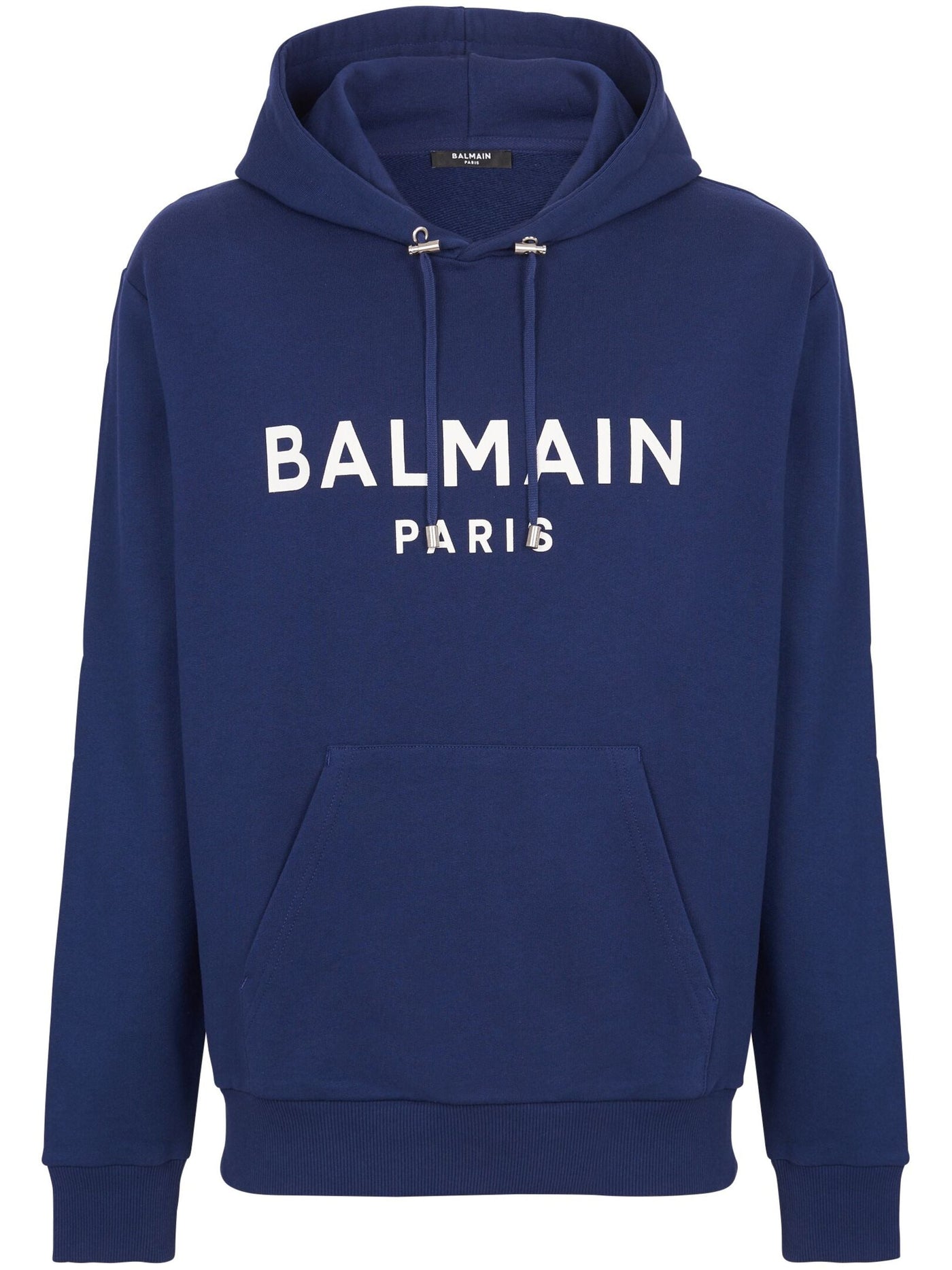 Balmain Paris Logo Printed Hoodie in Navy