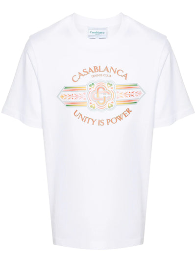 Casablanca Unity Is Power Printed T-Shirt in White