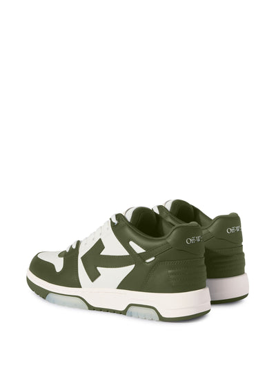 Off-White Out of Office Low Top Trainers in Dark Green/White