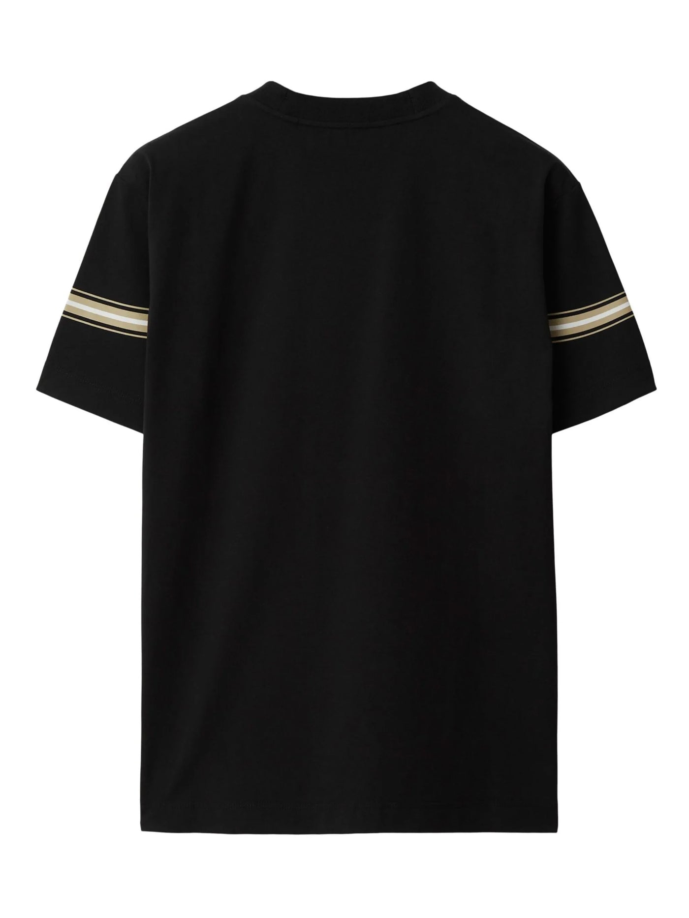 Burberry Striped Equestrian Knight Logo T-Shirt in Black