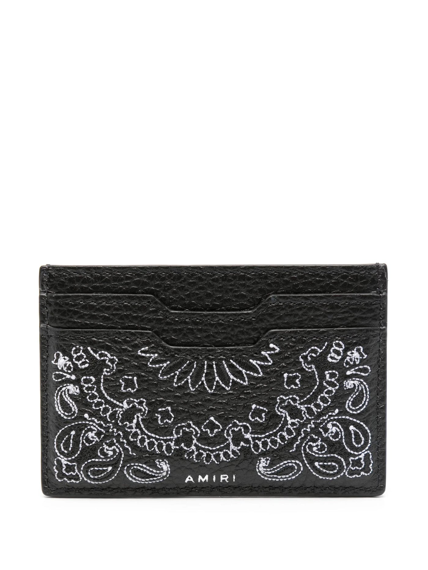 Amiri Pebbled Bandana Card Holder in Black