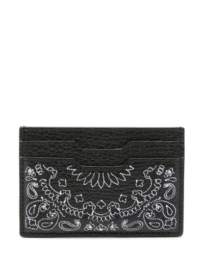 Amiri Pebbled Bandana Card Holder in Black