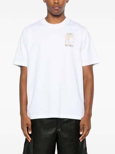 Casablanca Mushroom Goddess Printed T-Shirt in White