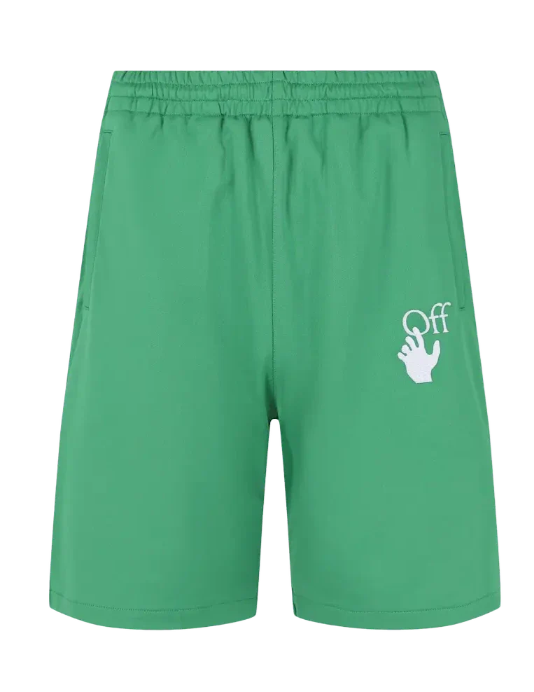 Off-White Hands Off Skate Track Shorts in Green