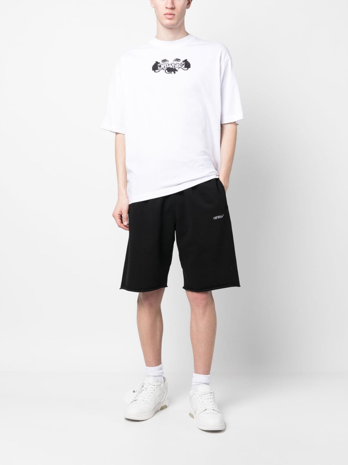 Off -White Scrubber Diag Shorts Black