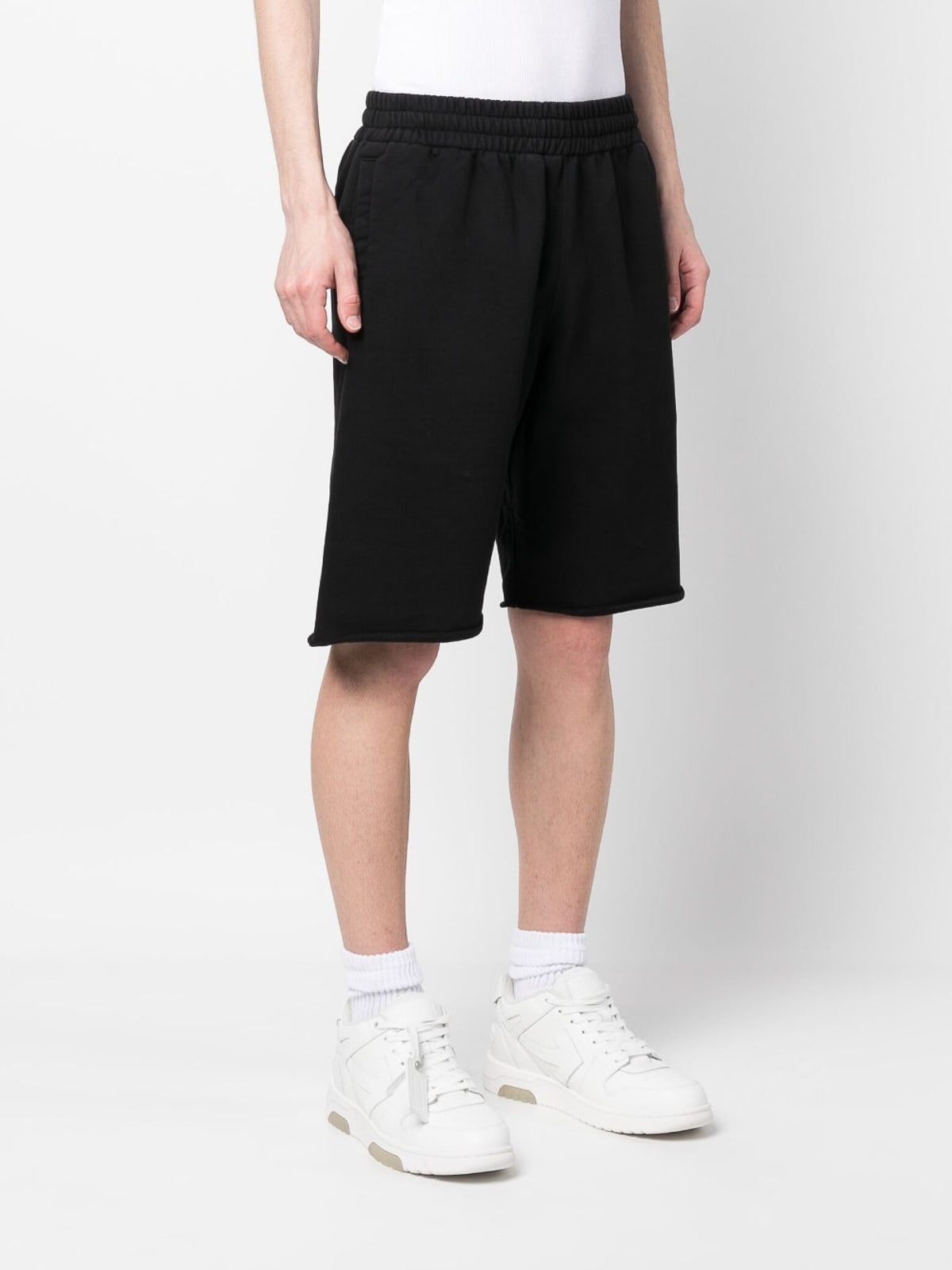 Off -White Scrubber Diag Shorts Black