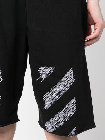 Off -White Scrubber Diag Shorts Black