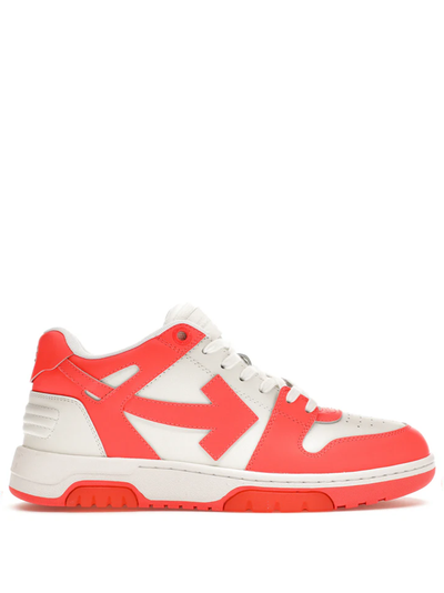 Off-White Out of Office Leather Trainers in Neon Orange