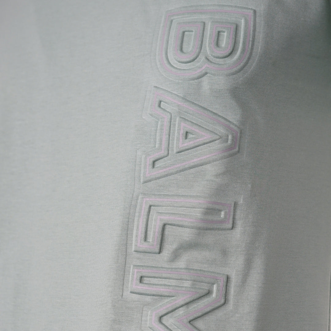 Balmain Brand Embossed Logo Green T Shirt