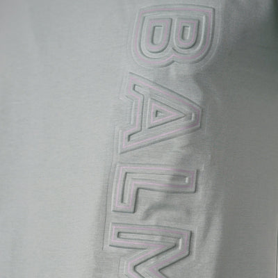 Balmain Brand Embossed Logo Green T Shirt