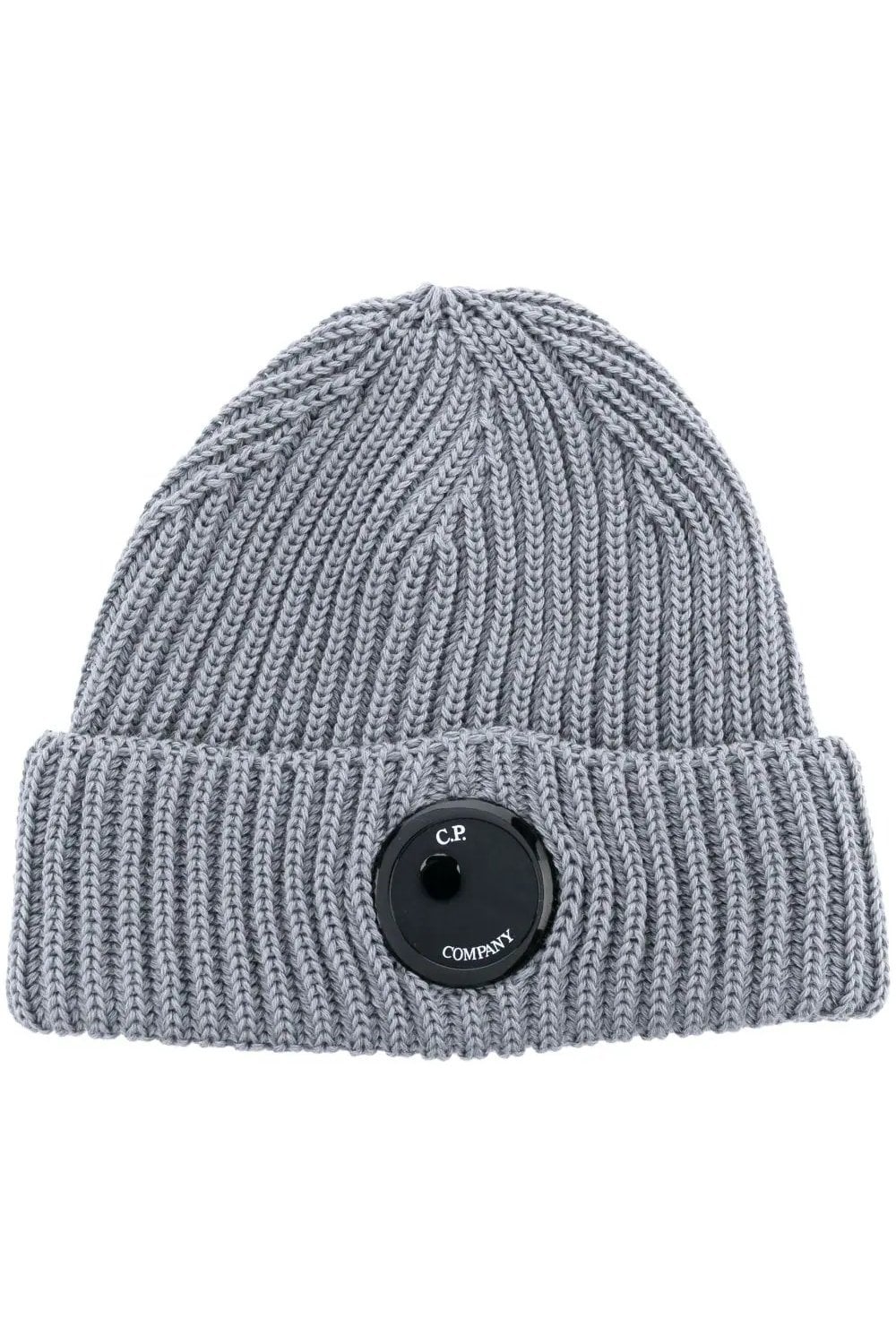 C.P. Company Merino Single Lens Beanie in Light Grey