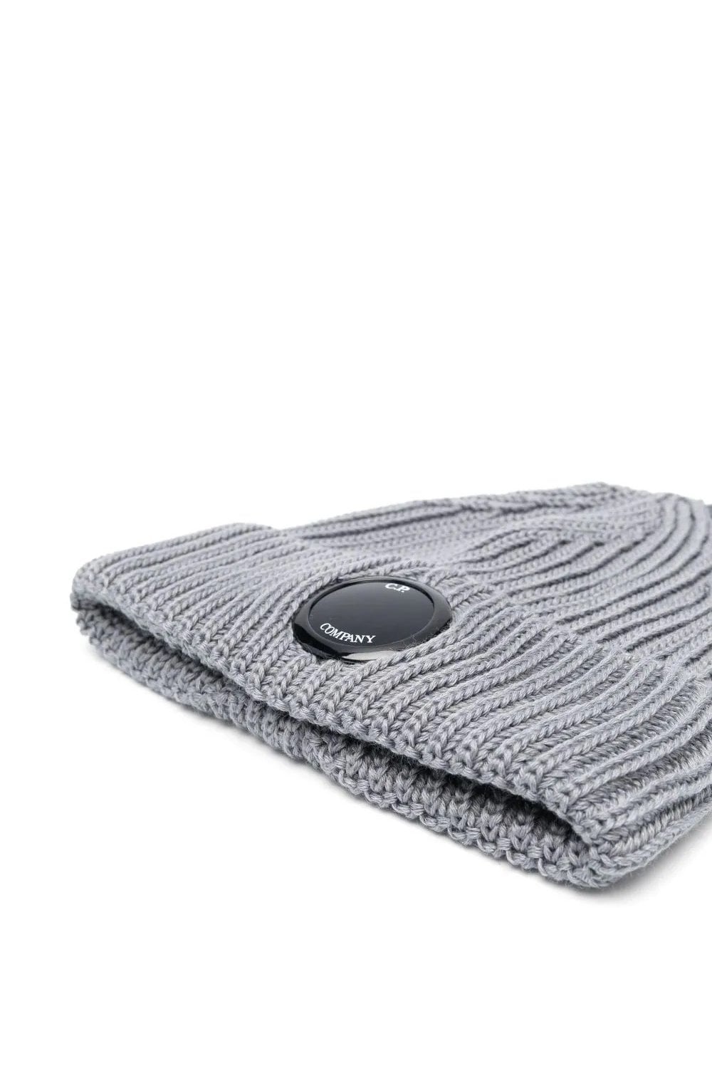 C.P. Company Merino Single Lens Beanie in Light Grey