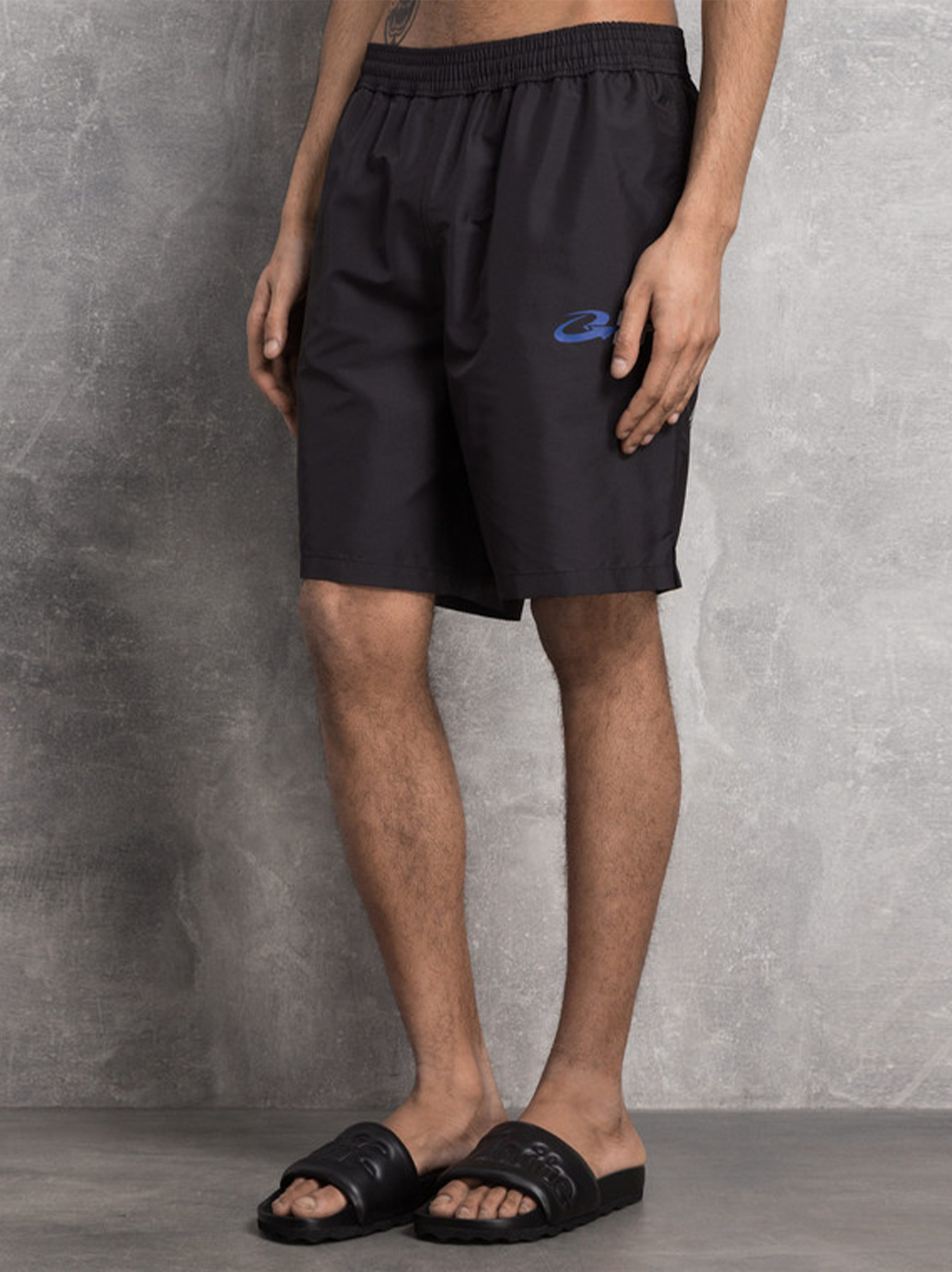 Off-White Exact Opposite Surfer Printed Swim Shorts in Black