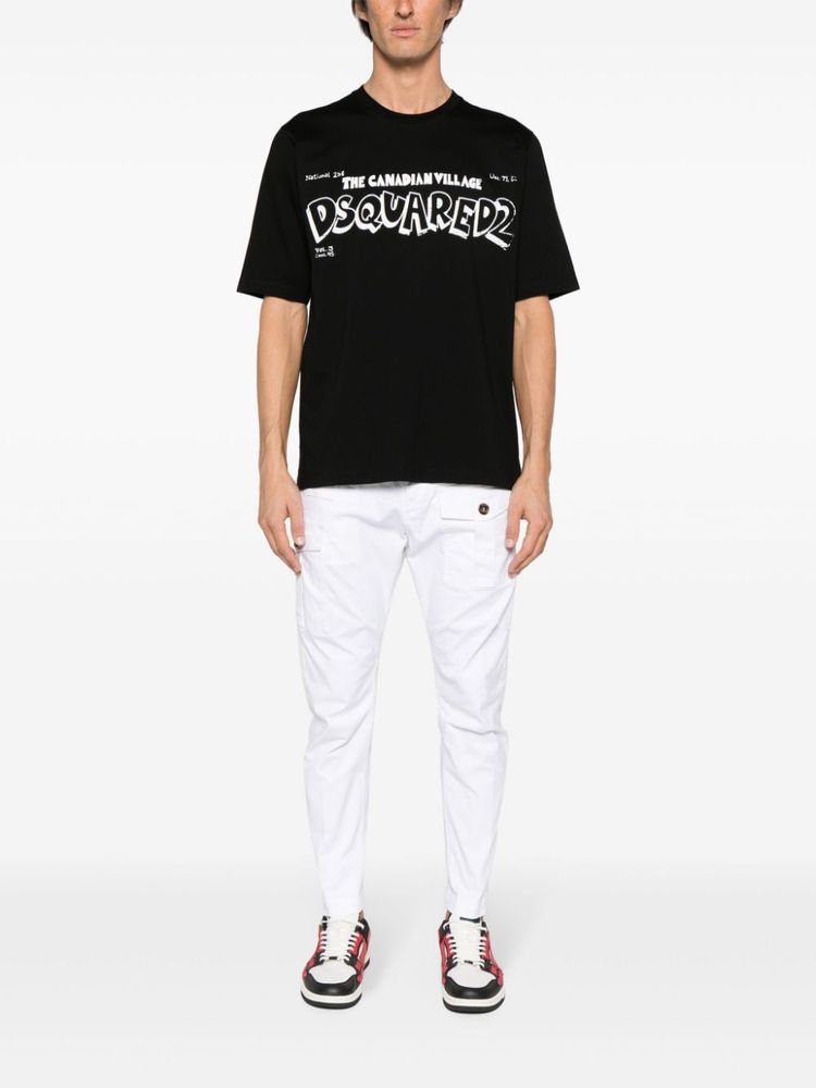 DSquared2 The Canadian Village Printed Black T-Shirt