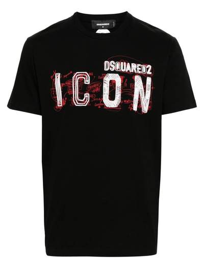 Dsquared2 Icon Scribble Black T-Shirt