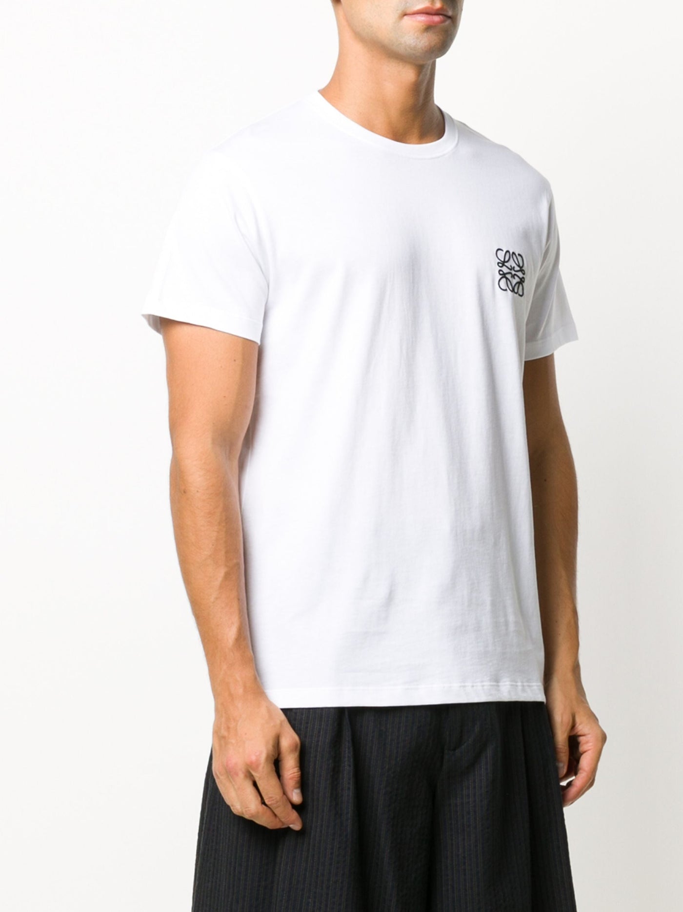 Loewe Anagram Embroidered Logo T-Shirt in White