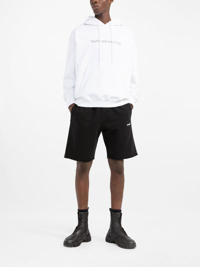 Off-White Diag Helvetica Sweat Shorts in Black