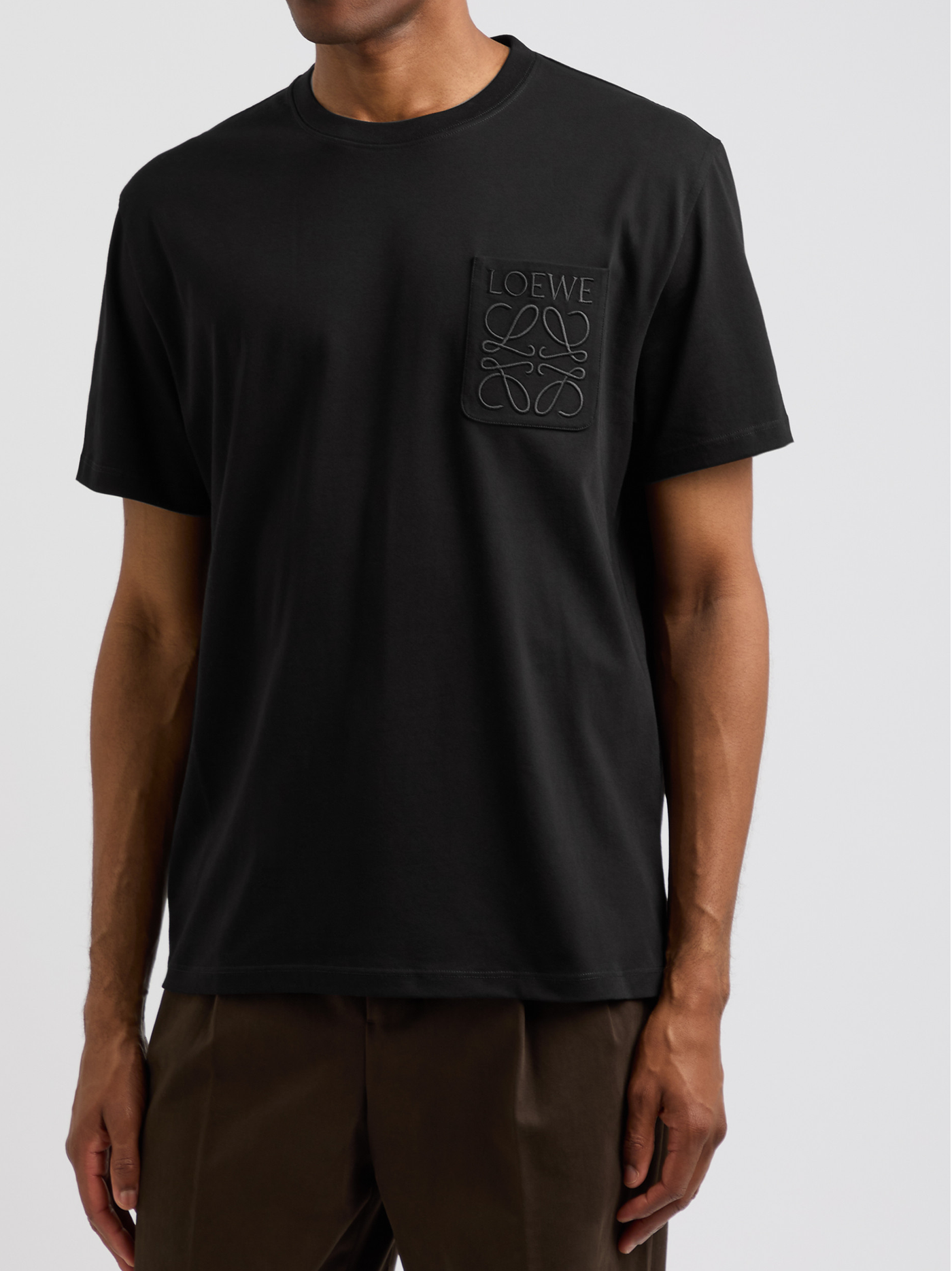 Loewe Embroidered Pocket T-Shirt in Black