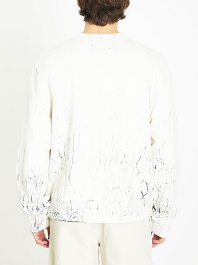 Amiri Cracked Dye Core Logo White Sweatshirt