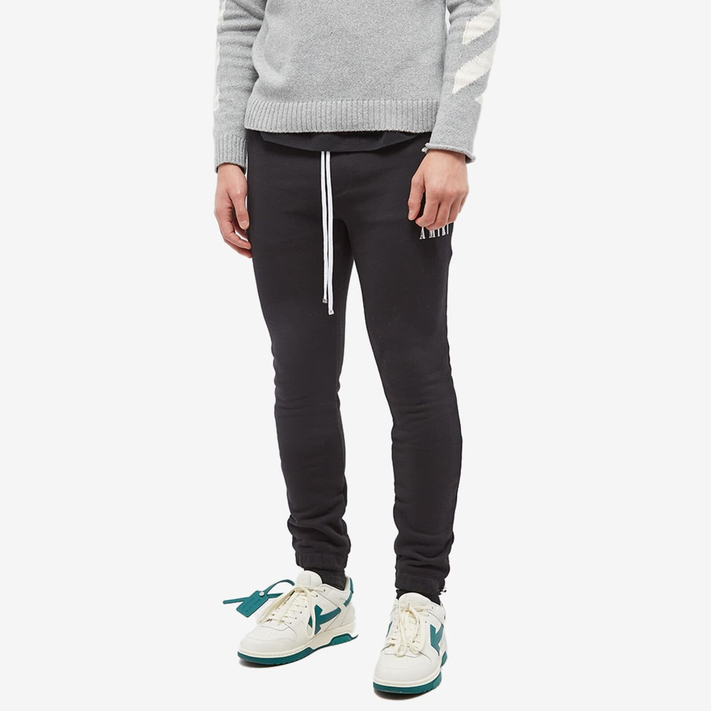 Amiri Logo Printed Drawstring Track Pant Joggers Black