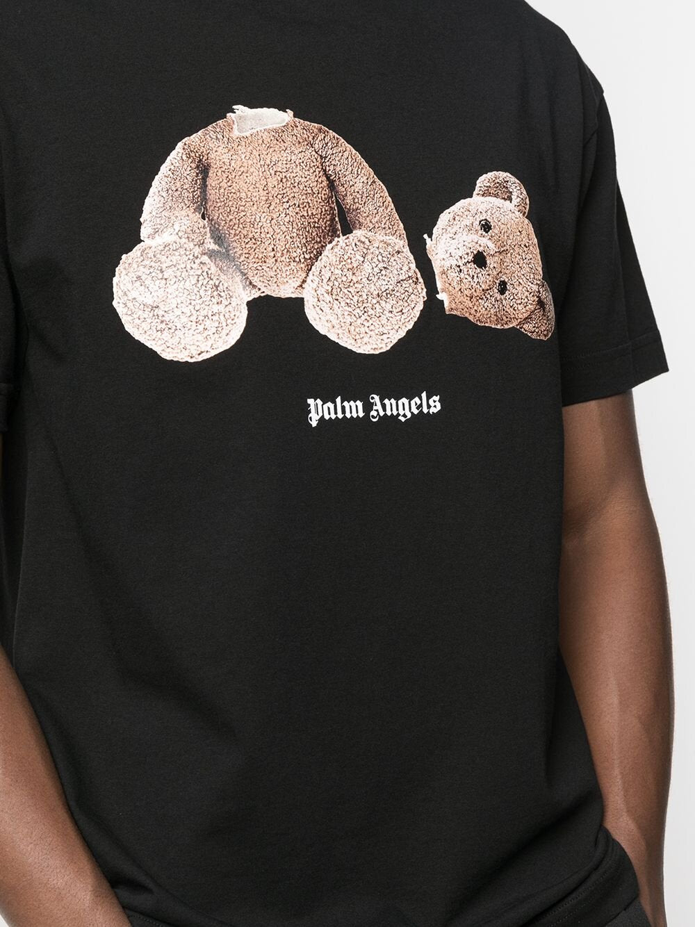 Palm Angels Teddy Bear Logo-Print T-shirt in Black