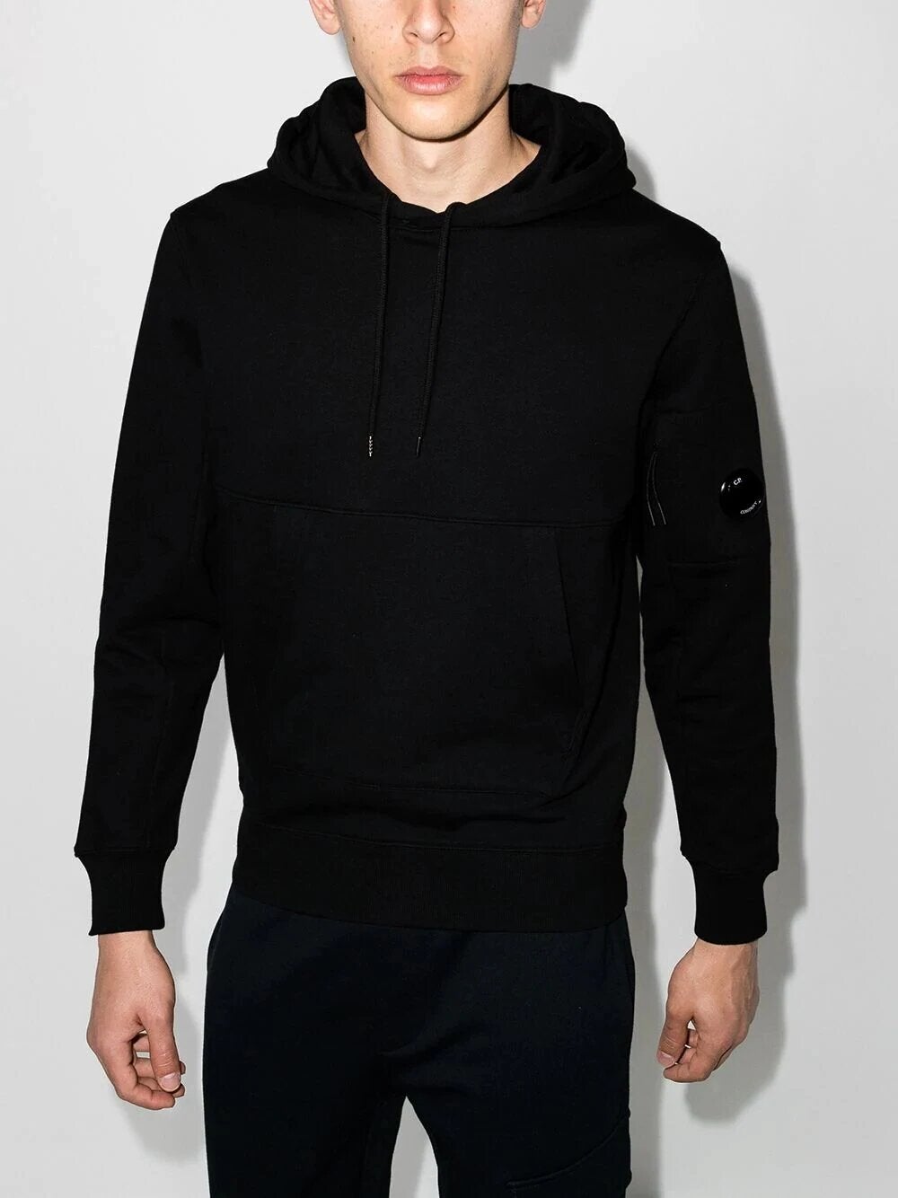 C.P. Company Logo Patch Hoodie & Joggers Tracksuit in Black