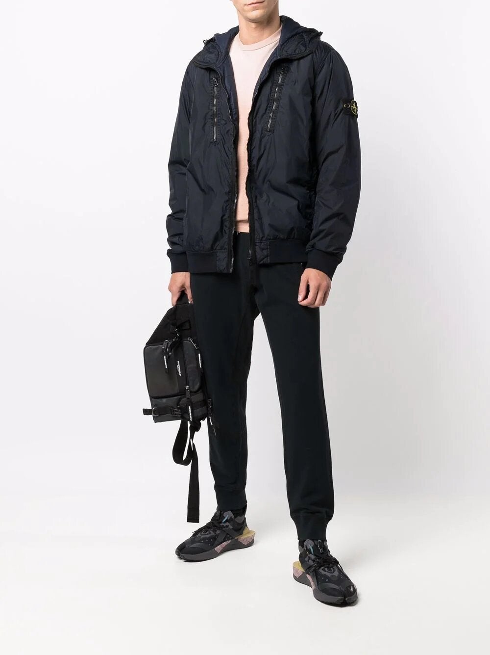 C.P. Company Logo Patch Hoodie & Joggers Tracksuit in Black