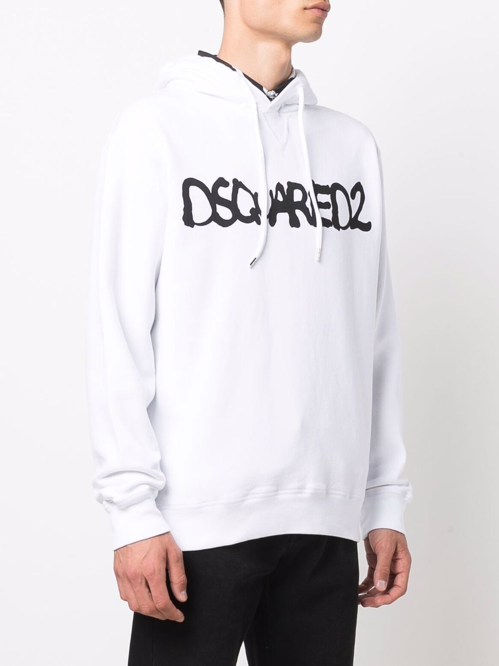 Dsquared2 Fluorescent Spray Hoodie in White