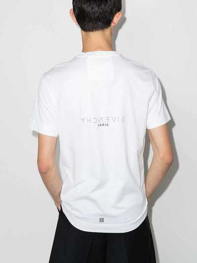 Givenchy Reverse Paris Logo Print T-Shirt in White