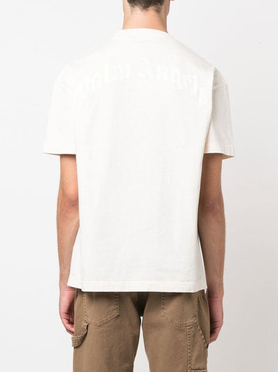 Palm Angels Teddy Bear Logo-print T-shirt in Beige