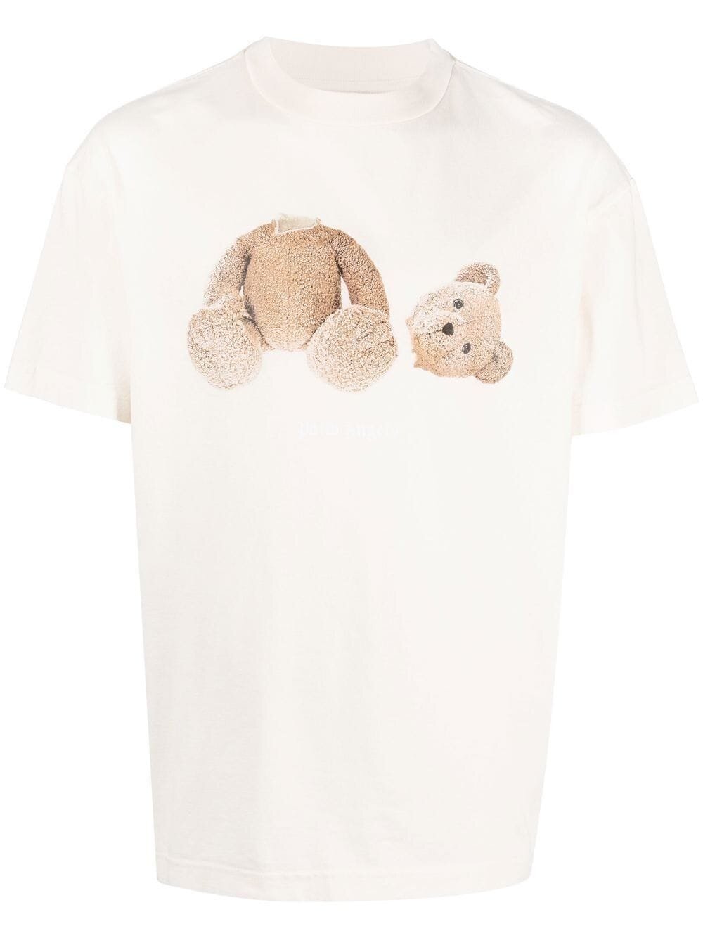 Palm Angels Teddy Bear Logo-print T-shirt in Beige