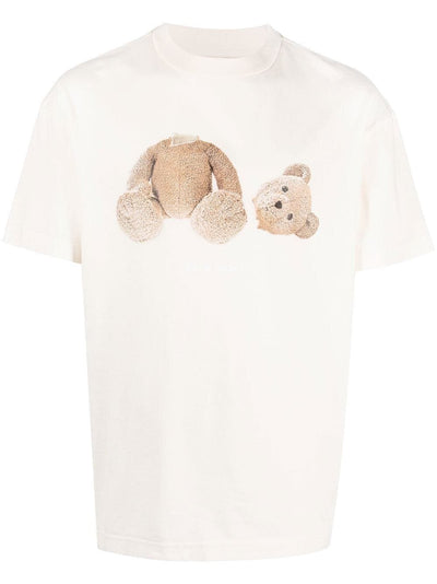 Palm Angels Teddy Bear Logo-print T-shirt in Beige