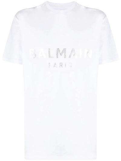 Balmain Silver Print T-Shirt in White