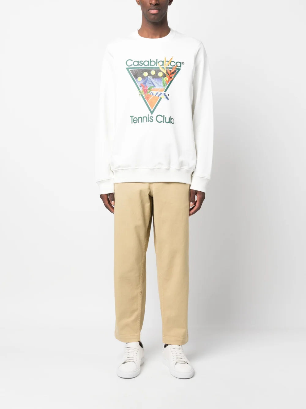 Casablanca Tennis Club Icon Graphic-print Sweatshirt White