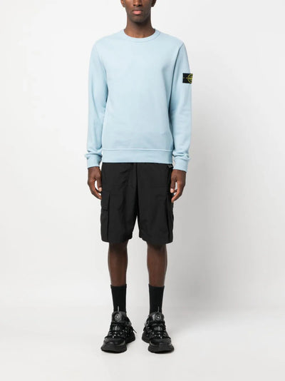 Stone Island Compass Patch Cotton Sweatshirt in Blue