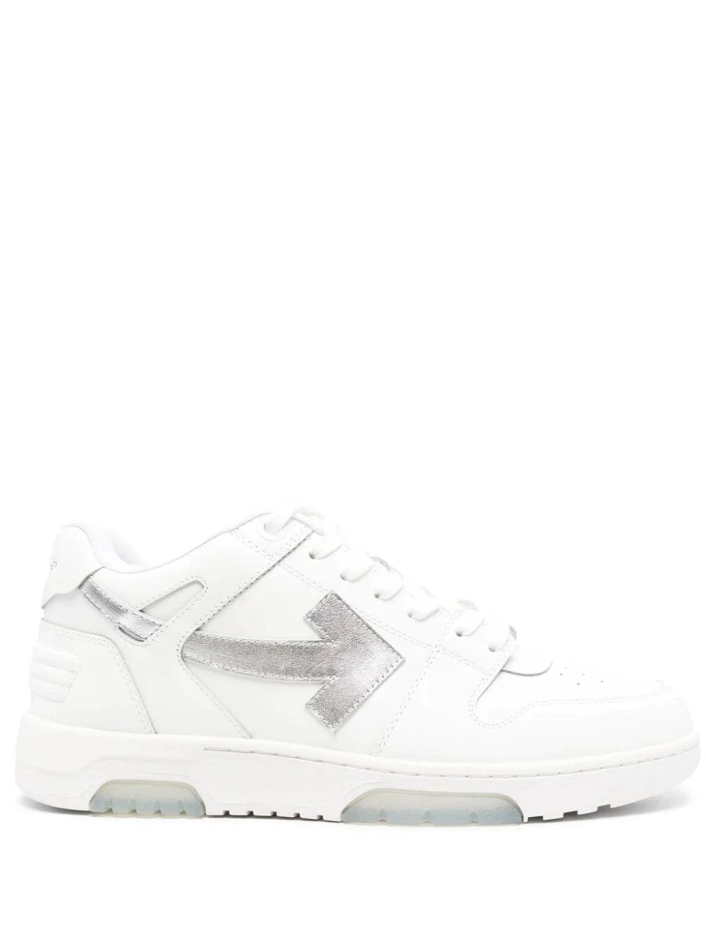 Off-White Out of Office Leather Trainers in White/Silver