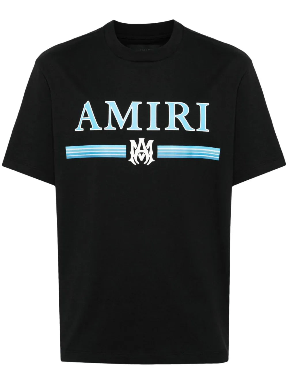 Amiri MA Bar Blue Logo Printed T-Shirt in Black