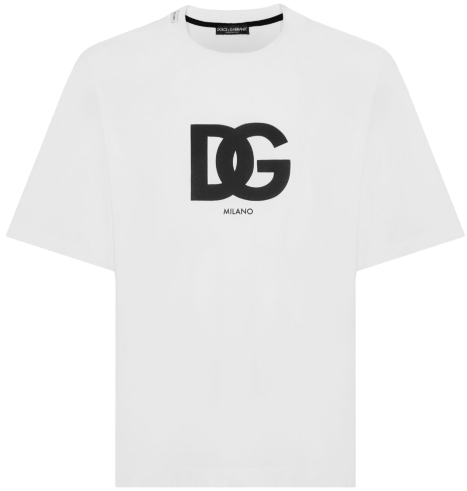 Dolce & Gabbana DG Milano Logo Print T-Shirt in White