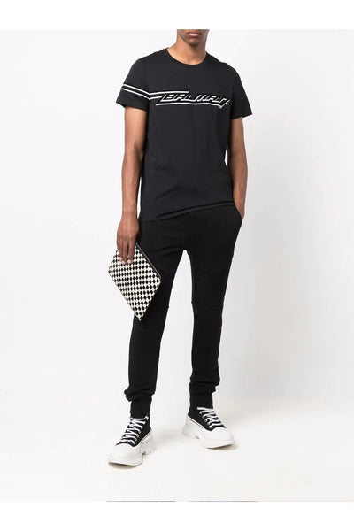 Balmain 3D Flocked Logo T-Shirt in Black