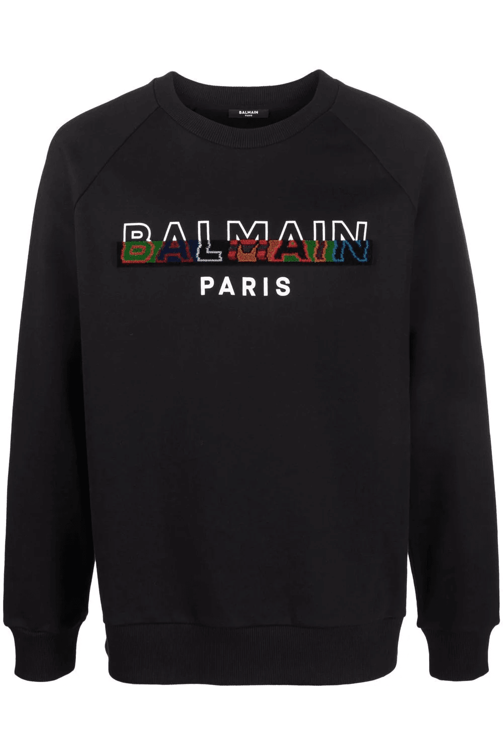 Balmain Split Textured Logo Sweatshirt in Black