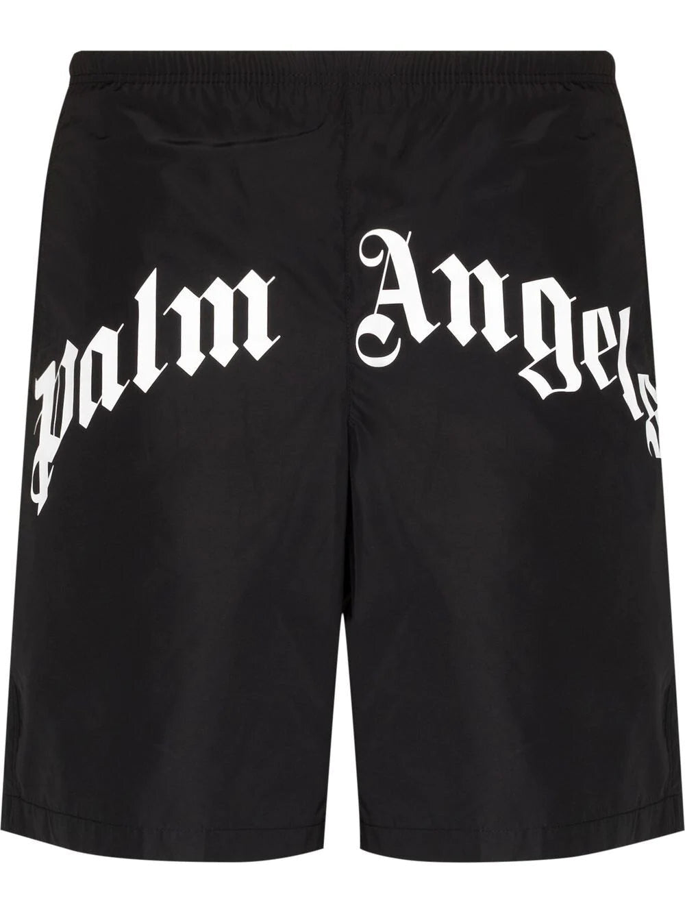 Palm Angels Curved Logo Swimming Shorts in Black