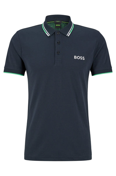 Hugo Boss Cotton-blend Polo Shirt in Navy blue